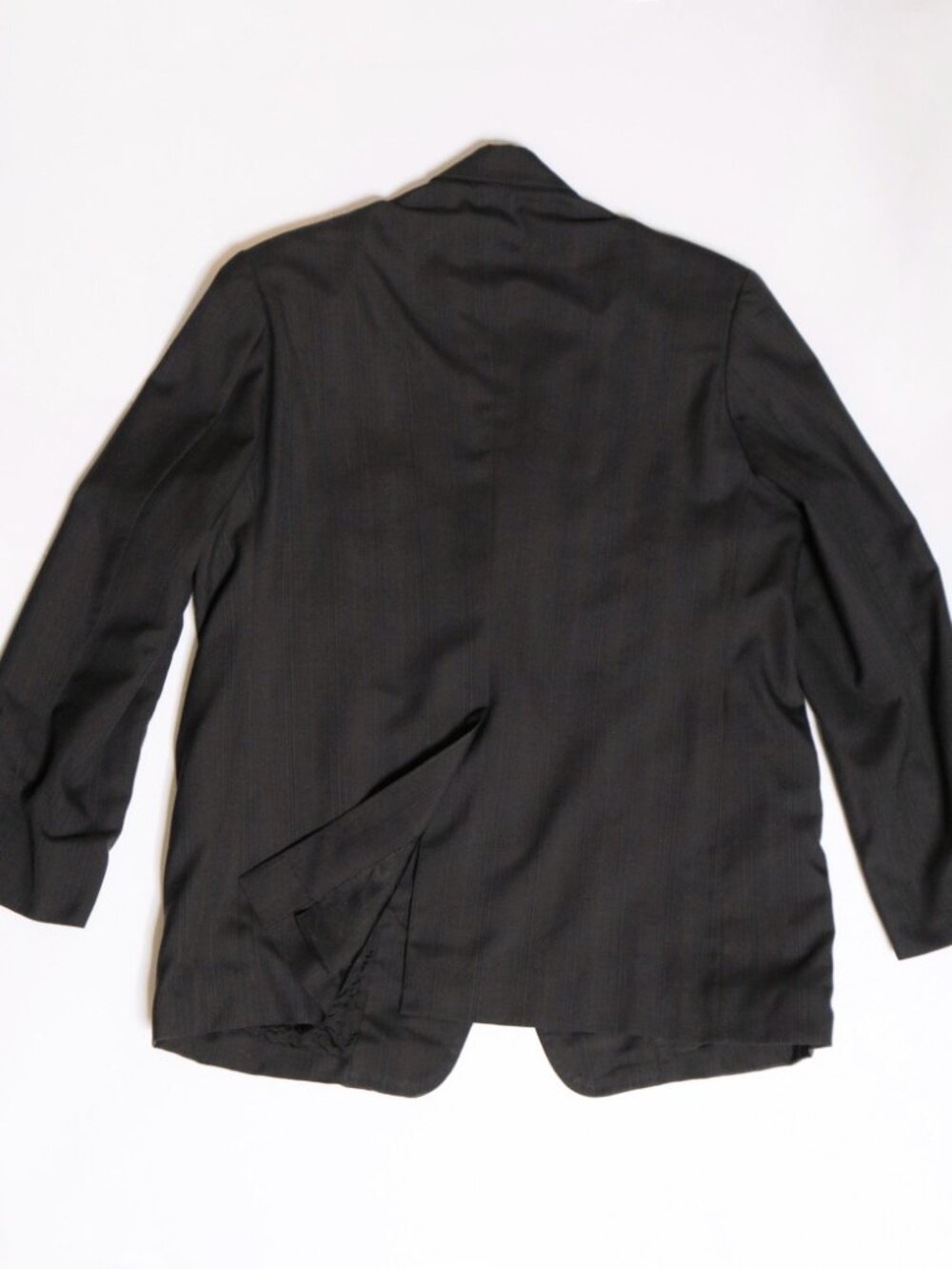 Vintage MINOVA ENGLAND Super 110's Black Wool Striped Blazer - Picture 10 of 12